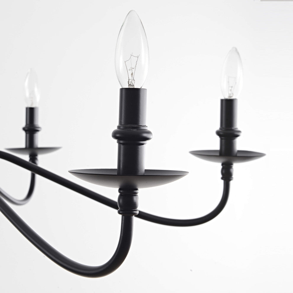 Mia Rustic 6-Light Black Metal Chandelier