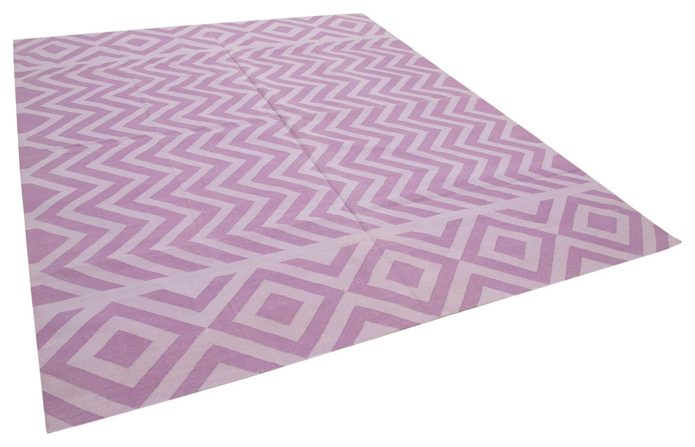 Rug N Carpet - Handmade Wool 7' 11'' x 9' 8'' Flatweave Dhurrie Kilim Rug