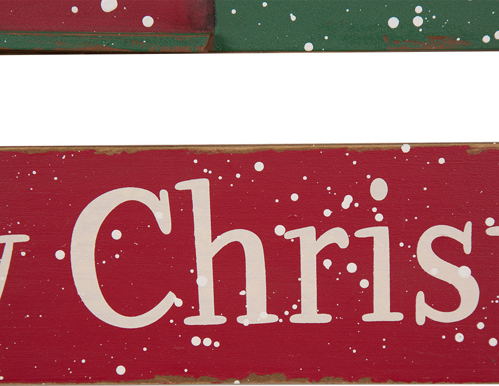 24.02"H Iron/Wooden Christmas Truck Yard Stake