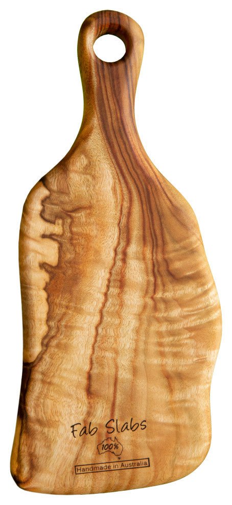 Fab Slabs Natural Wood Camphor Laurel Anti-Bacterial Paddle Board, Small