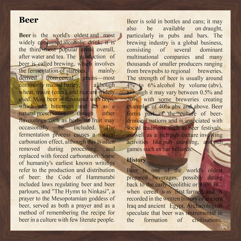 "Beer Smorgasbord" Framed Painting Print, 12"x12"
