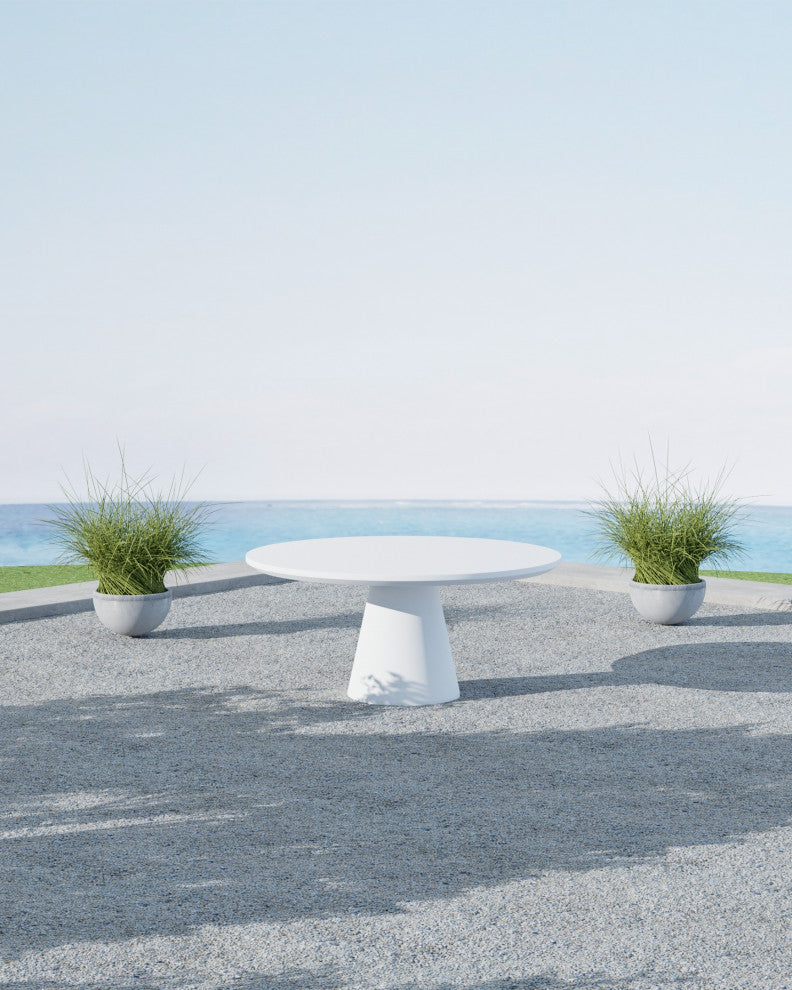Bazaar Concrete Made Stunning Pedestal Outdoor Dining Table