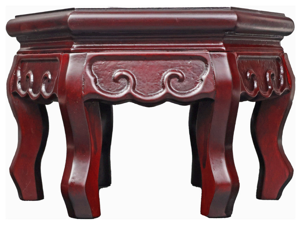 Hexagonal Chen Leung-Style Chinese Vase Stand, 10"x10"x6"