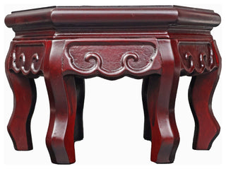 Hexagonal Chen Leung-Style Chinese Vase Stand, 10"x10"x6"
