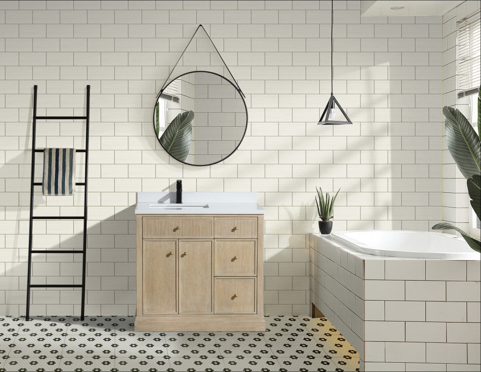 Redondo Bathroom Vanity, Ash Oak, 36", Single Sink, Freestanding