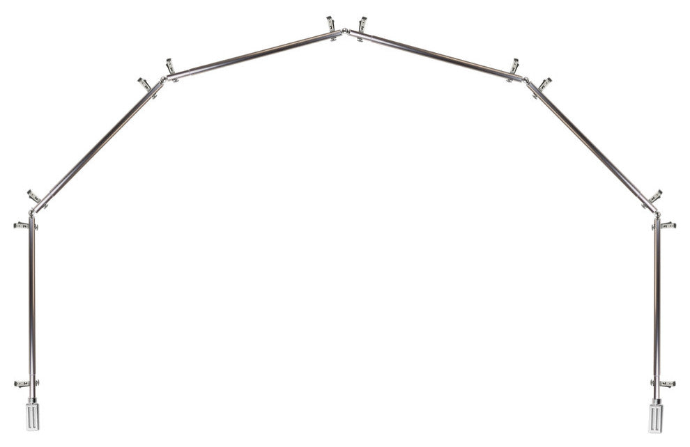 Mabel 13/16" 6-Sided Bay Window Curtain Rod, Satin Nickel