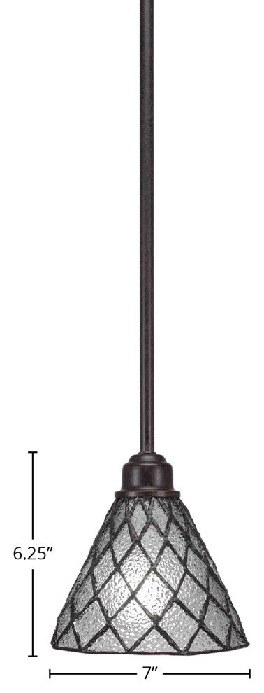 Blacksmith 1-Light Stem Mini Pendant, Diamond Ice Art