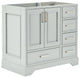 Ariel Stafford 36" Single Left Offset Sink Bathroom Vanity Base, Gray