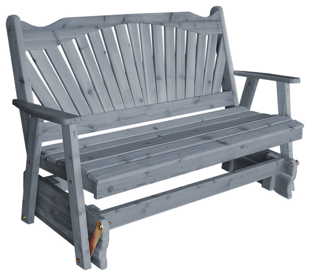 Pine Fanback Glider, Gray Stain, 6 Foot