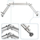 Ornament Bay Window Double Curtain Rod, Satin Nickel