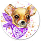 Cute Puppy Dog With Neck Shawl, Animal Art Round Wall Art, 36"