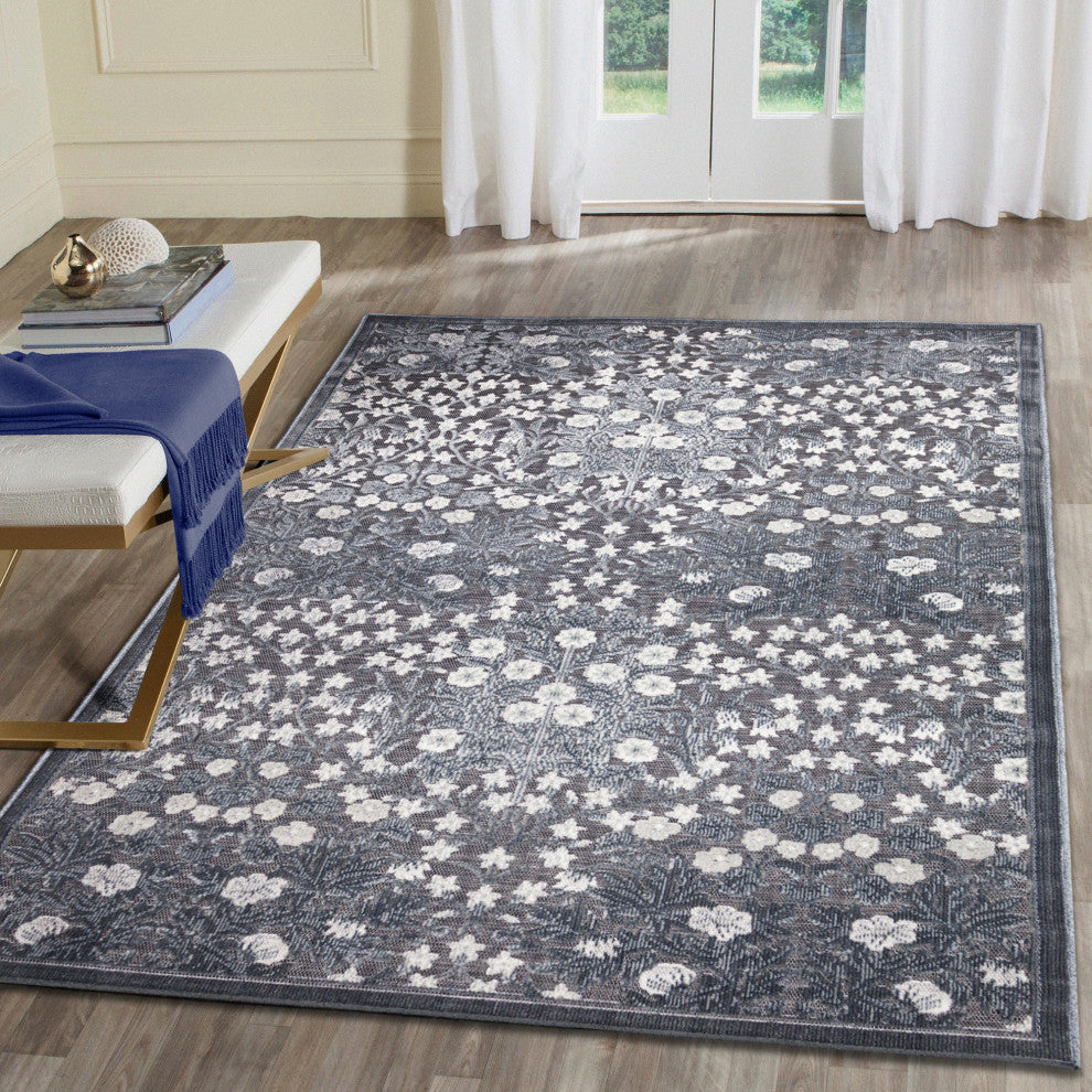 Canyon Flower Patch Indoor/Outdoor Rug Carbon 2'6"x3'11"