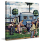 "Trailer Park Garden" Painting Print on Canvas by Stevan Dohanos
