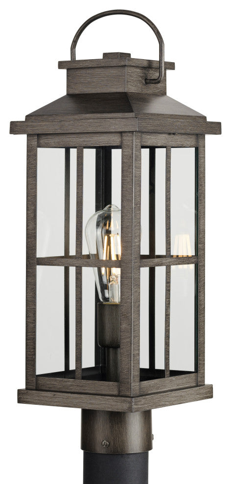 Luxury Transitional Post Light, Aged Pewter
