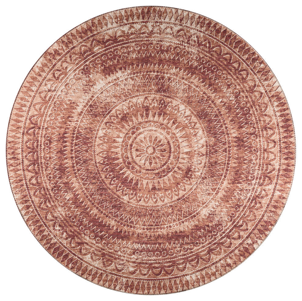 Indoor/Outdoor Sedona SN7 Spice Machine Washable 10' x 10' Round Rug
