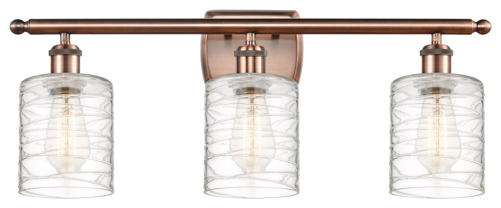 Innovations 516-3W-AC-G1113-LED 3-Light Bath Vanity Light, Antique Copper