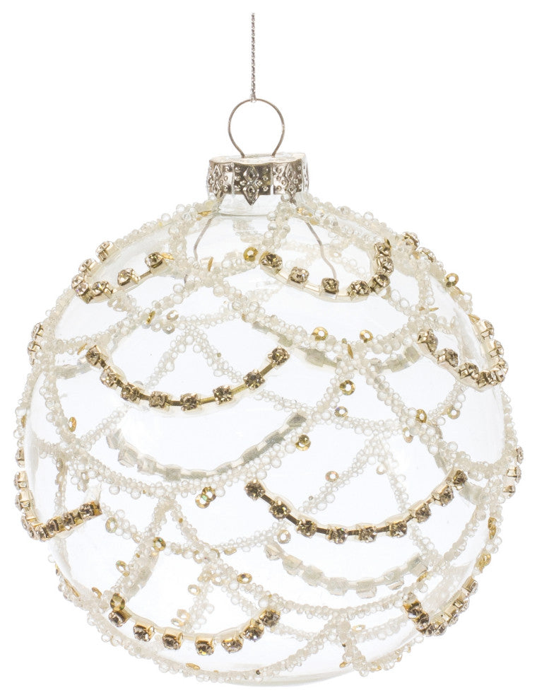 Jeweled Glass Ball Ornament, 6-Piece Set