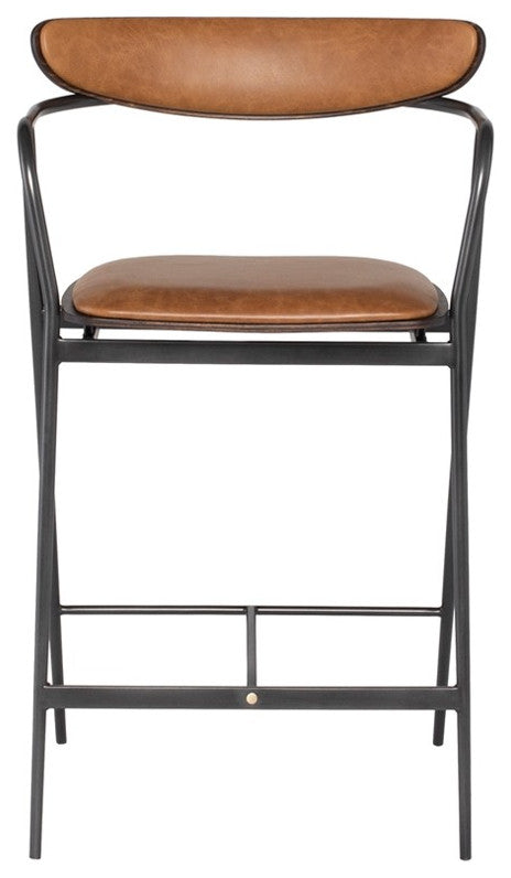 Gianni Desert Leather Counter Stool