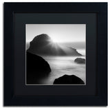 "Long Sunset at Indian Beach" Matted Framed Canvas Art by Moises Levy