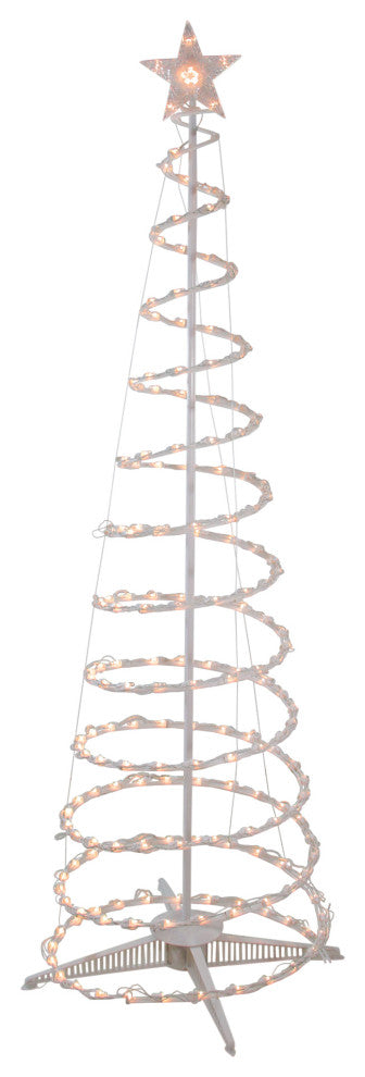 6' Clear Lighted Spiral Cone Tree Outdoor Christmas Decoration