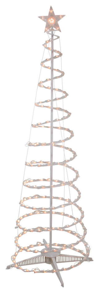 6' Clear Lighted Spiral Cone Tree Outdoor Christmas Decoration