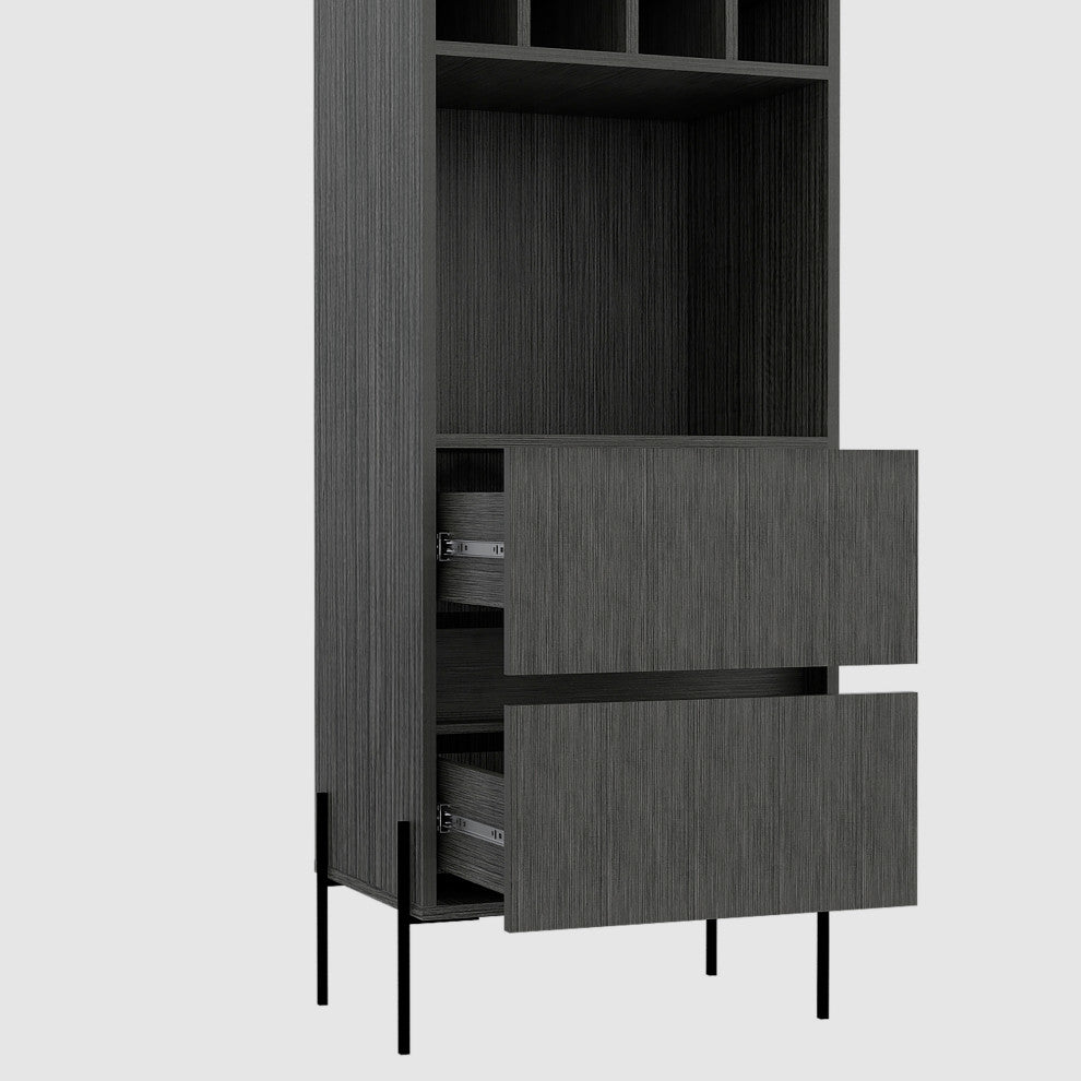 Talmage High Bar Cabinet, Smokey Oak