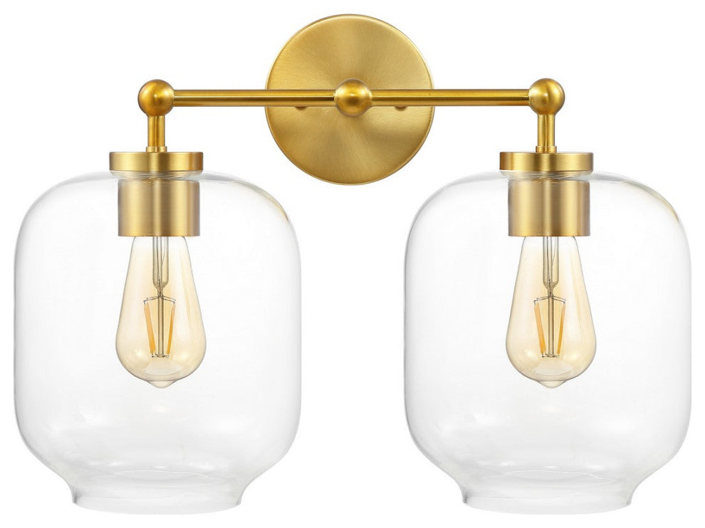 Safavieh Navia 2 Lt 17" Wall Sconce, Brass