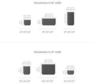 TruDrop Self-Watering Modular Deck Planter, Privacy Barrier, Ash, 40"x20"x20"H