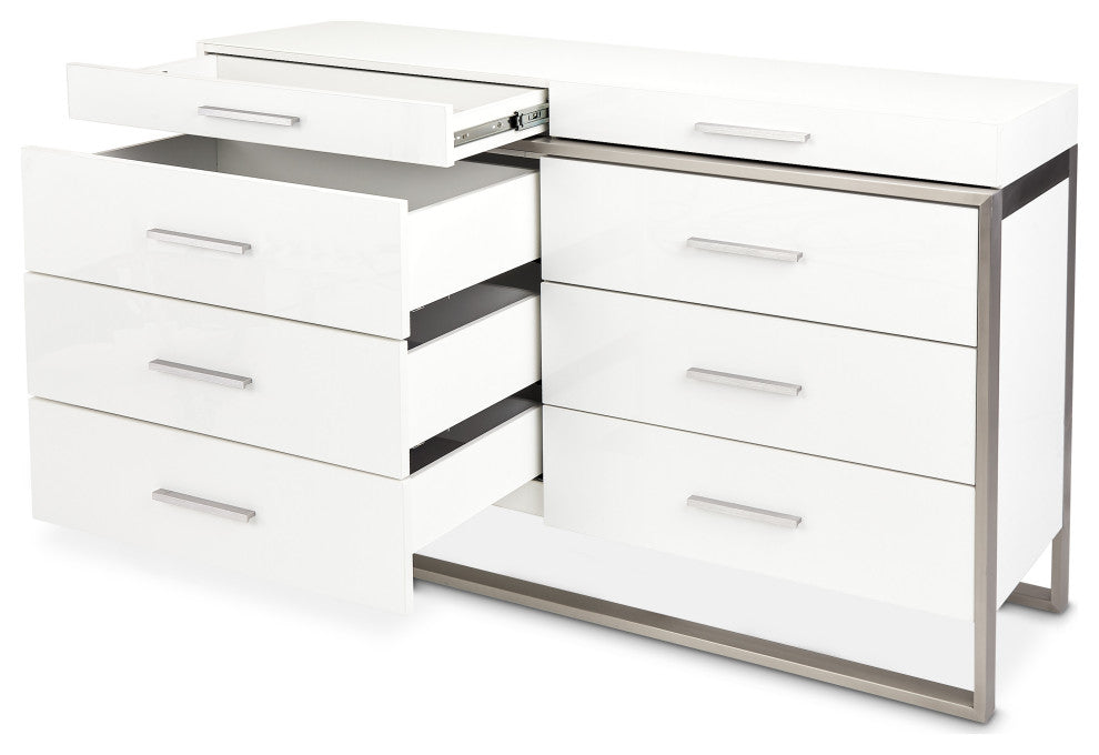Marquee Dresser with Mirror - Cloud White