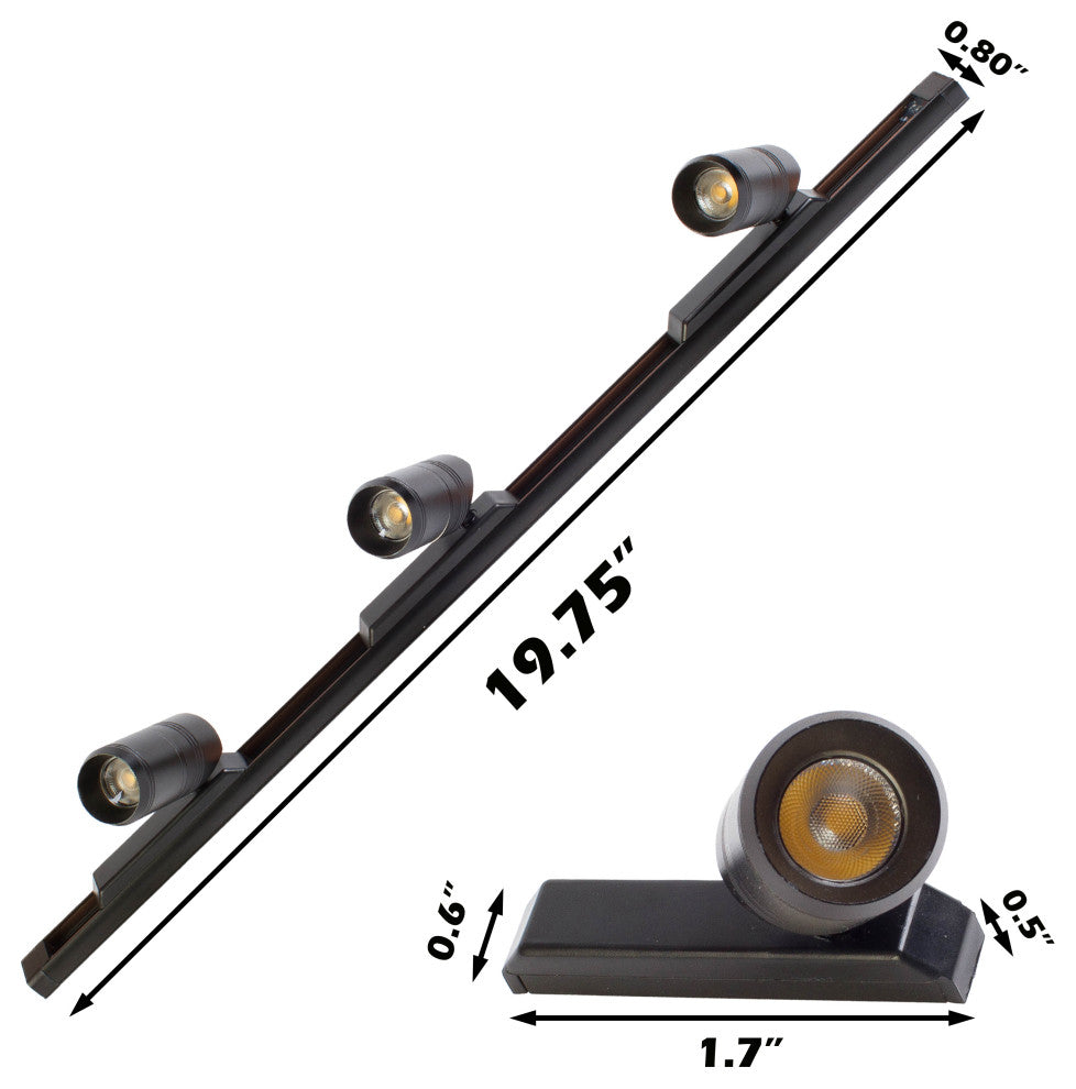 3 Mini track spotlight FY-XL for showcase display 20", 6000k Pure White