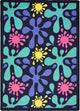 Kid Essentials Rug, Splat, Navy, 5'4"x7'8"