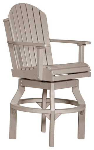 Set of 4 Poly Adirondack Swivel Chairs, Weatherwood, Bar Height