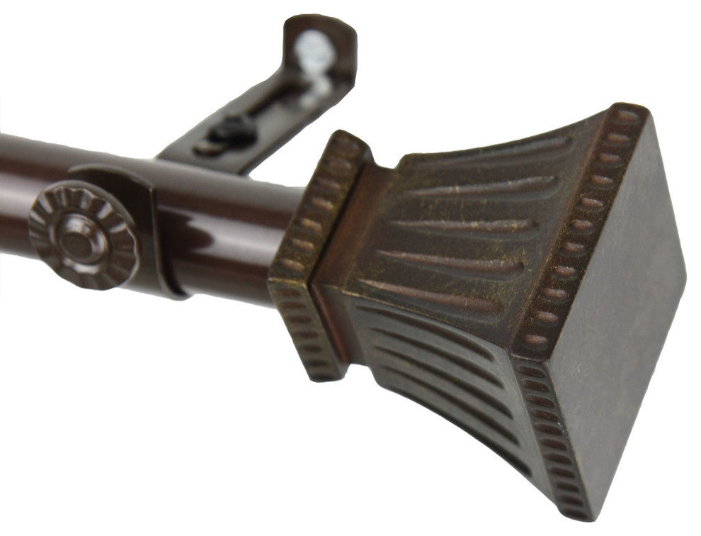 Aldo 13/16" 5-Sided Bay Window Curtain Rod, Cocoa