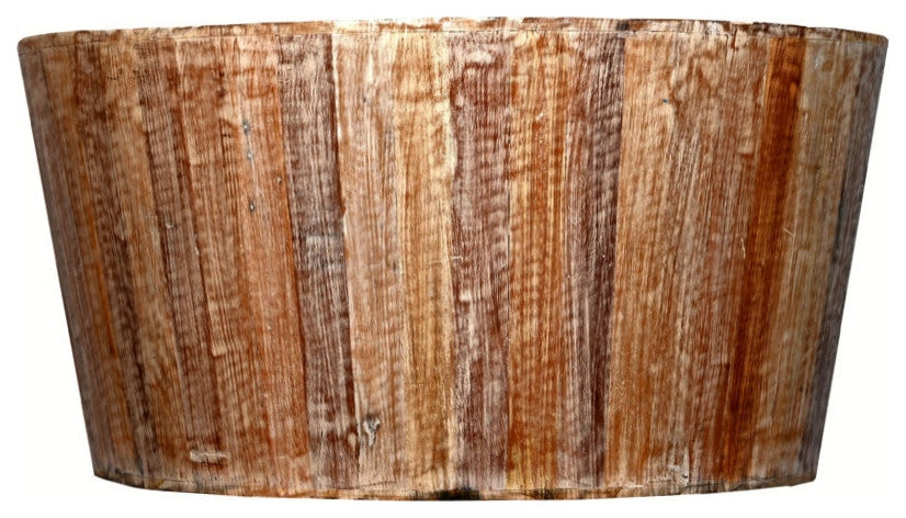 Rustic Reclaimed Solid Wood Handmade 36" Round Tapered Sides Barrel Coffee Table
