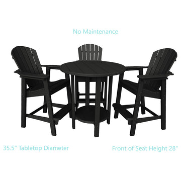 Phat Tommy Outdoor Pub Table Set, Bar Height Patio Dining Set, Black