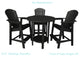 Phat Tommy Outdoor Pub Table Set, Bar Height Patio Dining Set, Black