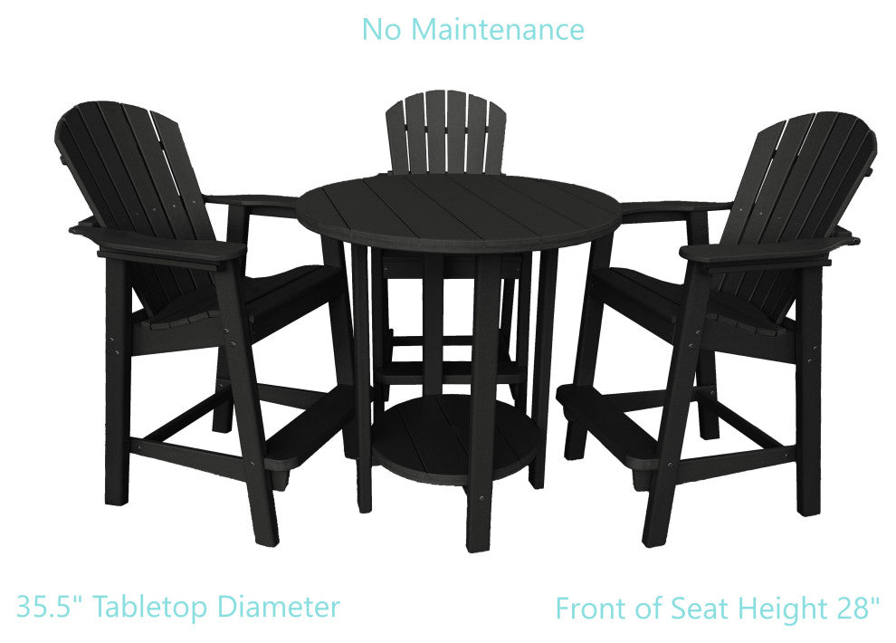 Phat Tommy Outdoor Pub Table Set, Bar Height Patio Dining Set, Black
