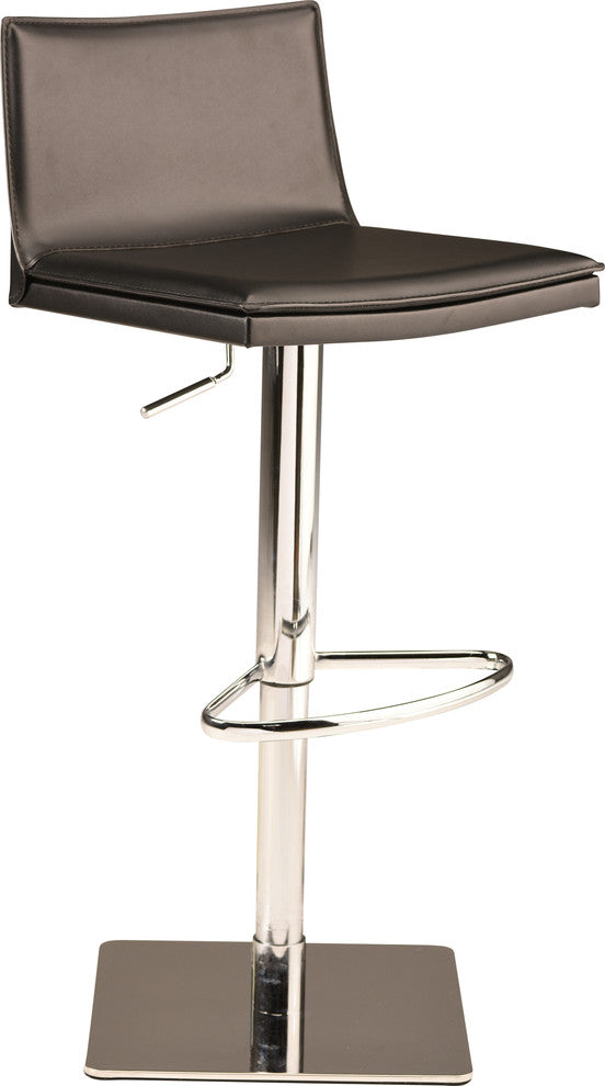 Palma Adjustable Bar Stool, Modern Counter Stool Black Leather