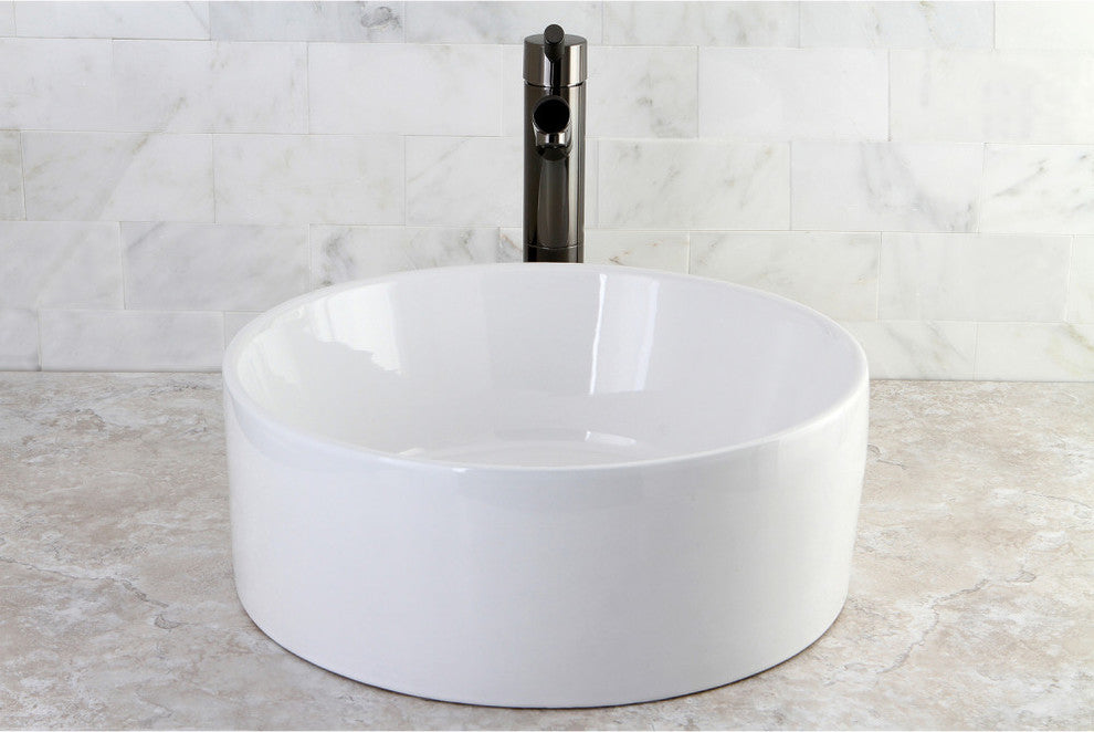 Fauceture Round Vessel Sink, White