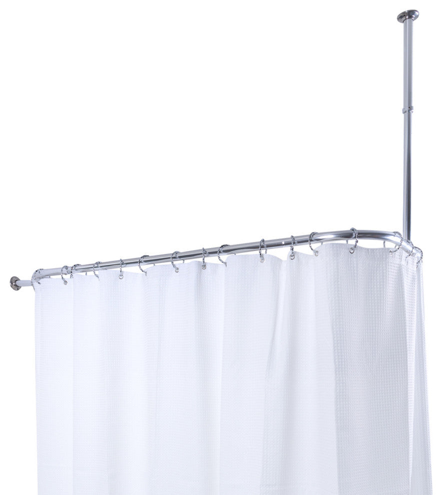 Utopia Alley Aluminum Hoop Oval Shower Rod, 54" Extra Large Size by 26", Polished Chrome