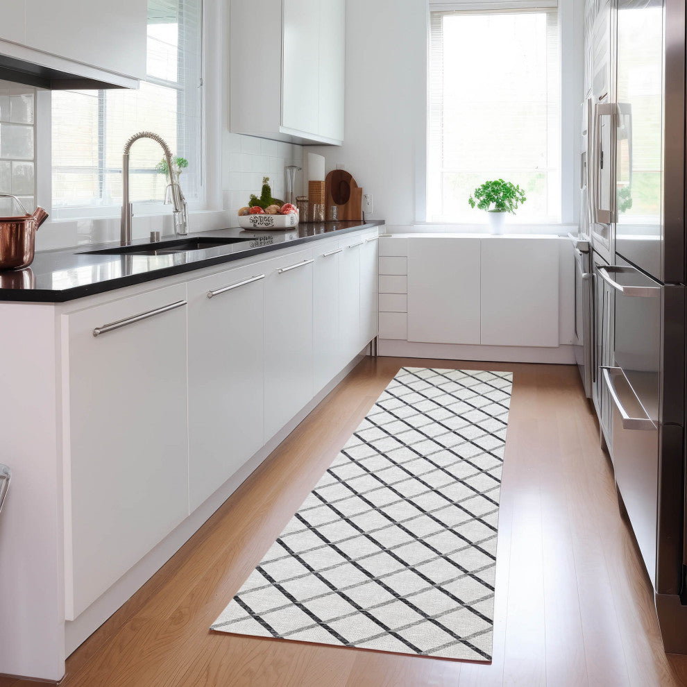 Indoor/Outdoor York YO1 Grey Machine Washable 2'3" x 7'6" Rug