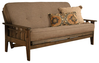 Sonora Frame, Rustic Walnut Finish, Linen Stone