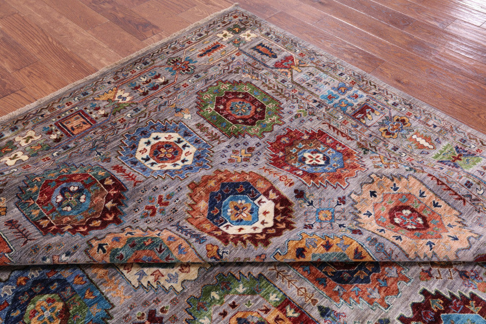 7' 11" X 10' 4" Hand Knotted Fine Turkmen Wool Rug - Q12143