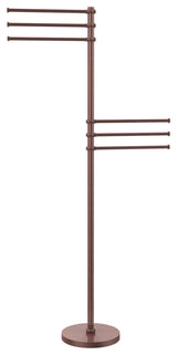 Towel Stand with 6 Pivoting 12" Arms, Antique Copper
