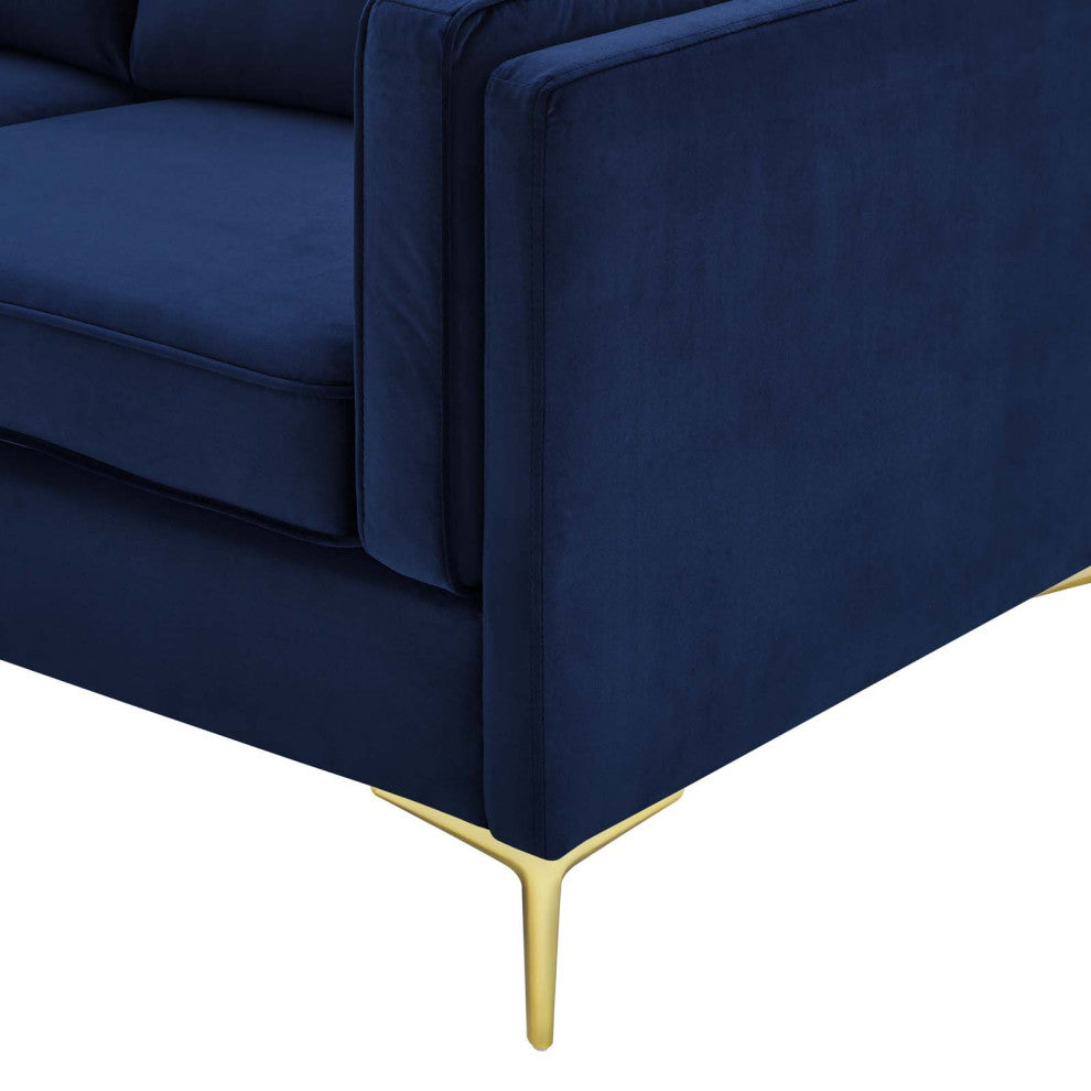 Sofa, Velvet, Dark Blue, Modern, Living Lounge Room Hotel Lobby Hospitality