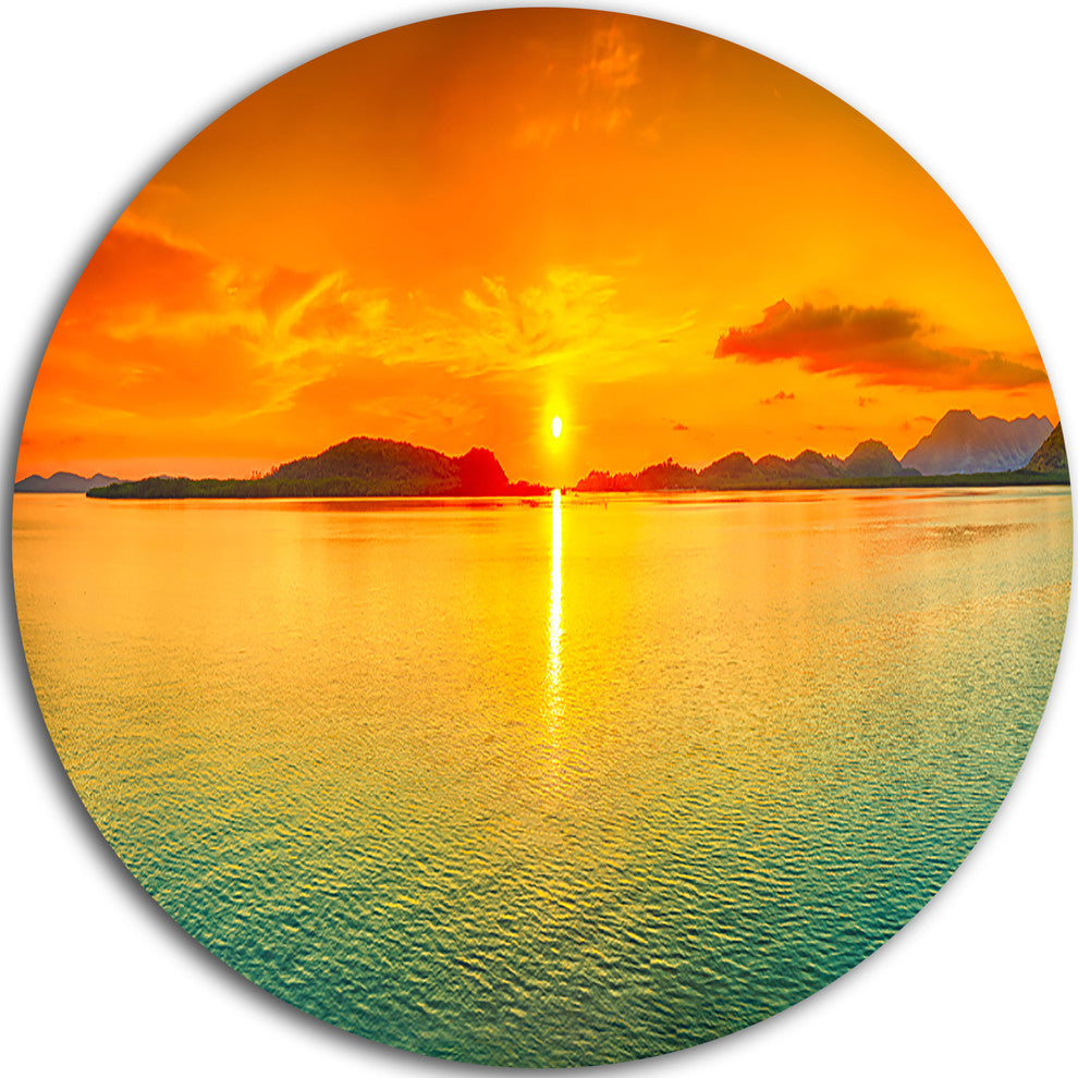 Sunset Panorama, Photography Disc Metal Artwork, 11"
