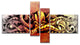 Octopus Sketch in Yellow Shade, Animal Canvas Art Print, 60"x32", 4 panels