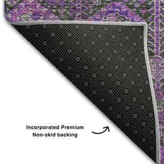 Premium Machine Washable Mayfield AMF574 Purple 3' x 5' Rug