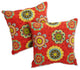 Blazing Needles 17" Outdoor Knife Edge Throw Pillows, Set of 2, Farrington Terra