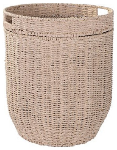 Paper Rope Rattan Basket and Tray Set, Natural